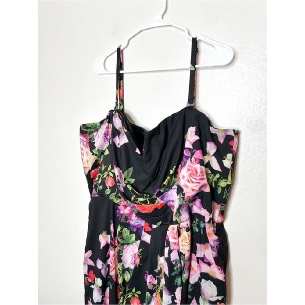 City Chic Floral Print Sleeveless High Low Midi Sundress XL - Picture 2 of 7